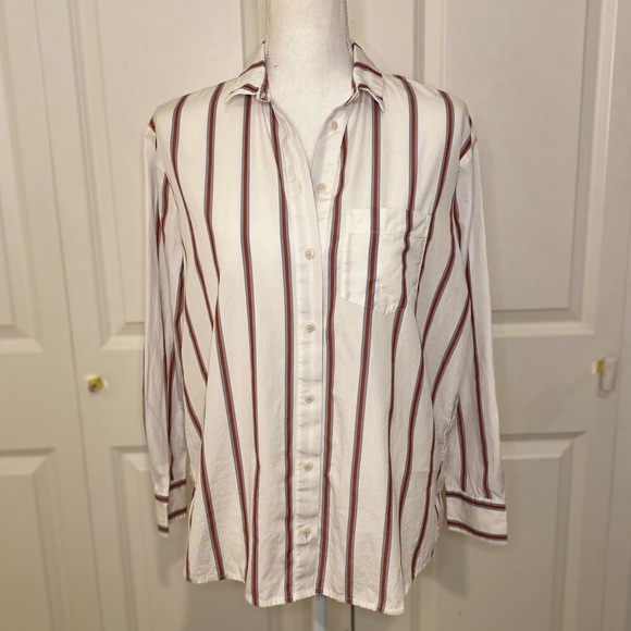 Madewell Oversized Ex-Boyfriend Shirt in Odessa Stripe | Size XS - Picture 6 of 13